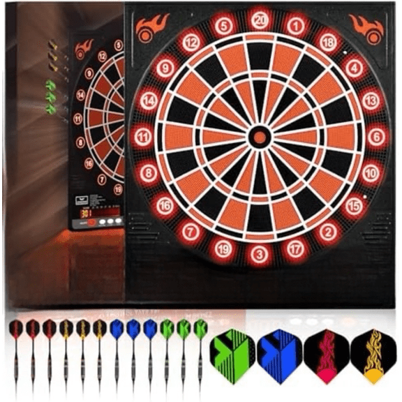 Electronic Dartboard, Electronic Scoreboard Soft Head Dartboard Set,Light-up LED Display,Dartboards for Adults with 12 Darts and Extra Tips,Power Adapter, up to 8 Players$$Sport & Recreation Other