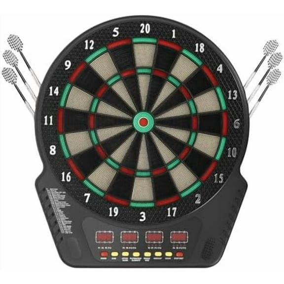 Electronic Dartboard Set with Digital Scoreboard, Up to 16 Player Score Display, 27 Game Modes, 243 Extended Play Styles, Includes Soft Tip Darts and Extra Tips$$Toys