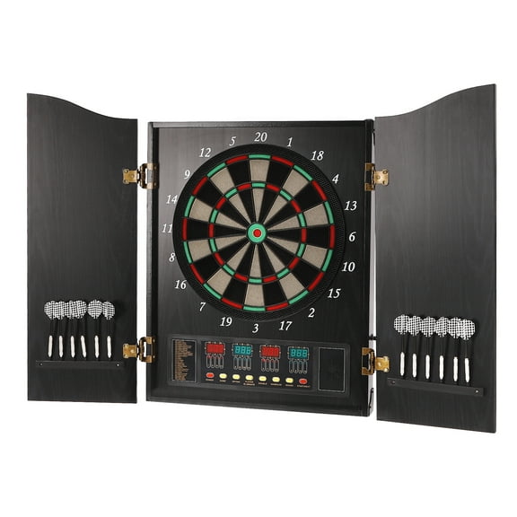 Electronic Dartboard with 27 Game Modes, 4 LED High-Brightness Displays, Wall-Mountable, Perfect for Parties, Up to 16 Players