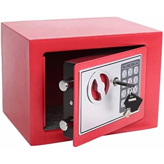 Electronic Deluxe Digital Security Safe Box Key Keypad Lock Home Office Hotel Business Jewelry Gun Cash Use Storage money (RED)