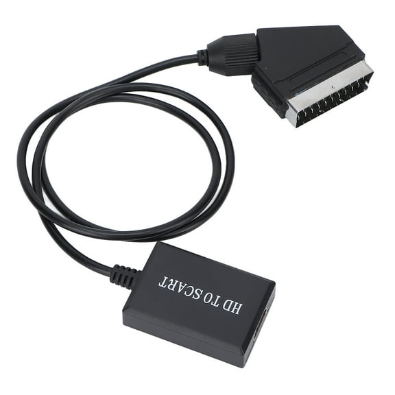 Electronic Devices HD Multimedia Interface To SCART Converter, HD Video Converter Plug and Play with Power Cord for TV for Video Signal Conversion