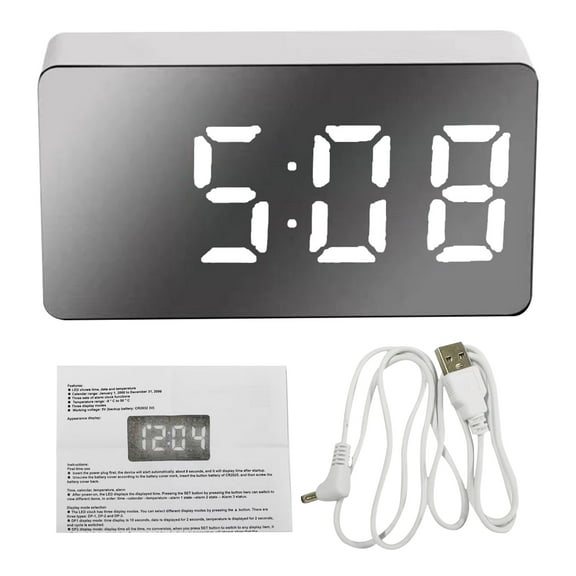 Electronic Digital Alarm Clock Multifunctional Large Screen Car LED Clock with Temperature for Time & Date for Home