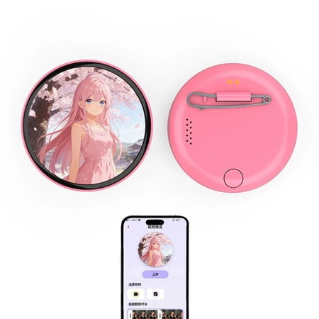 Electronic Digital Badge for E-Badge, 2.5D HD Display, Bluetooth Photo & Video Upload, Personalized Wearable Tech Accessory, 18-Hour Battery, Lightweight 6cm Round Design