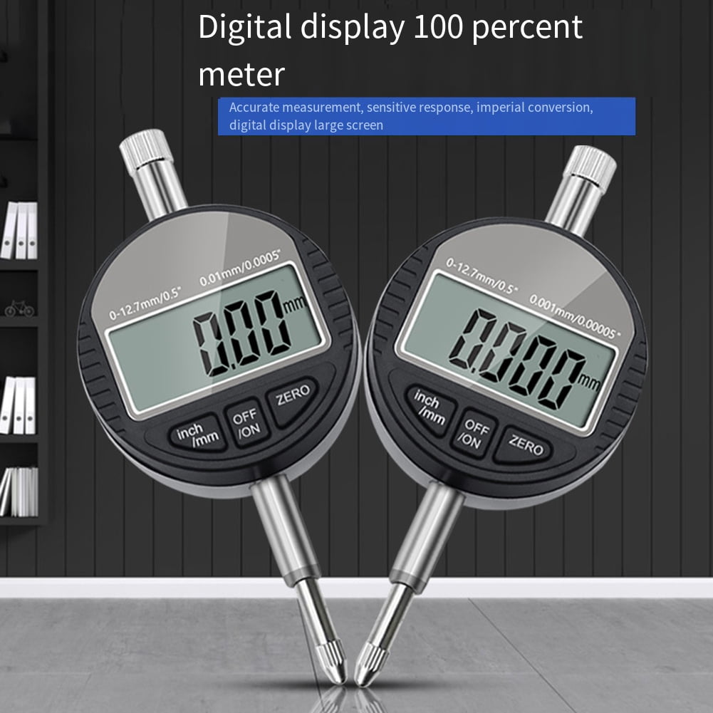 Electronic Digital Dial Indicator Gauge, 012.7mm/0.5inch Inch/Metric