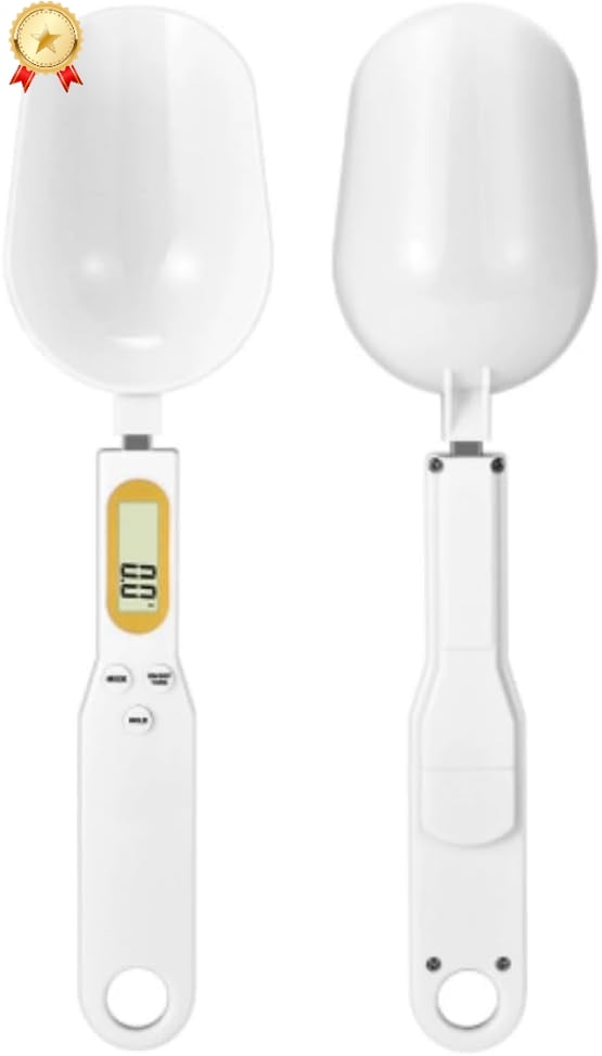 Electronic Digital Measuring Spoon Scale - LCD Display with Conversion, Adjustable Measuring Spoon for Cooking, Baking, Coffee and Pet Food, Portable Detachable Kitchen Gadget for Home (small)
