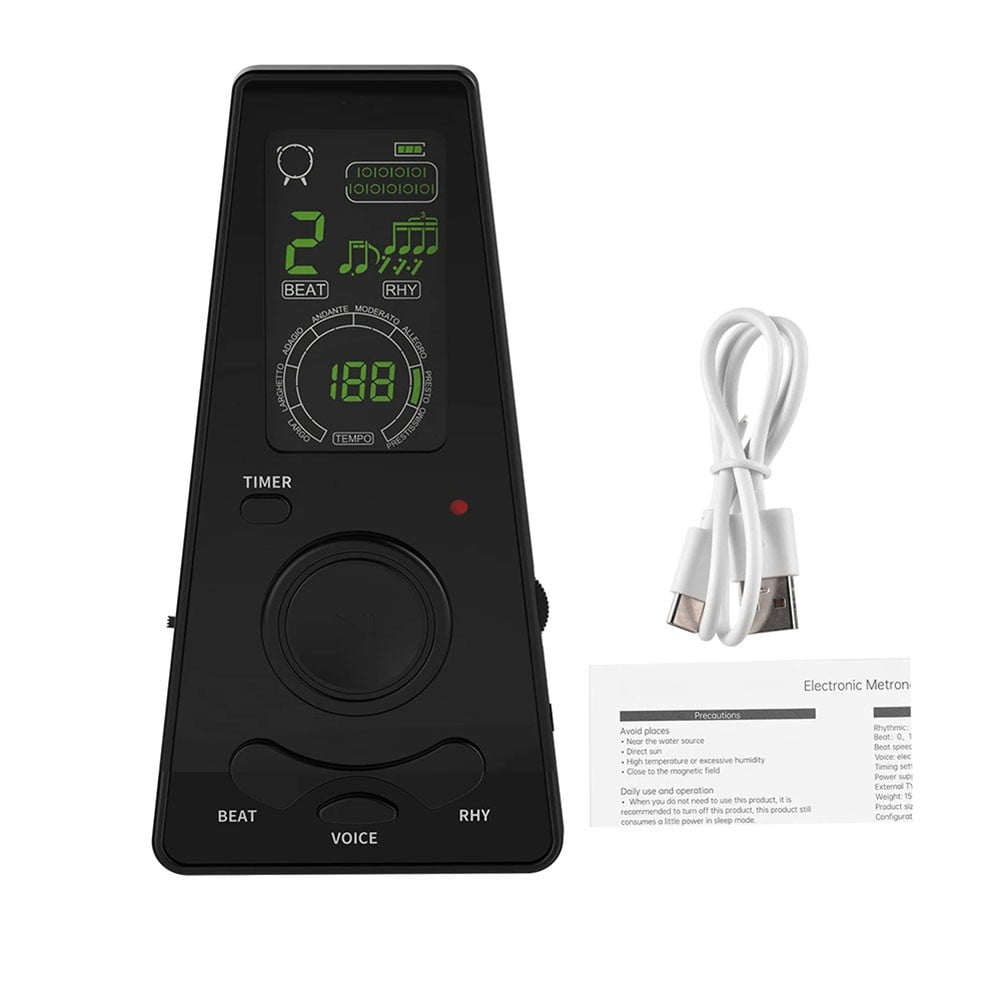 Electronic Digital Metronome Timer With Volume and Beat Speed Control