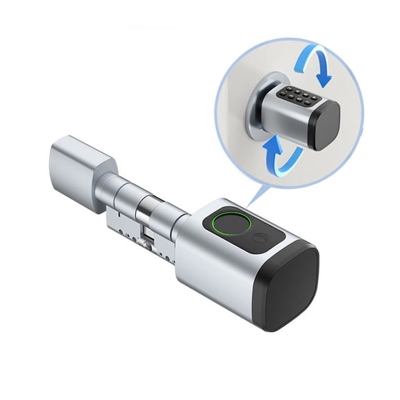 Electronic Digital Smart Cylinder with Fingerprint Password App Bluetooth Card Mechanical Key ,Easy Installation