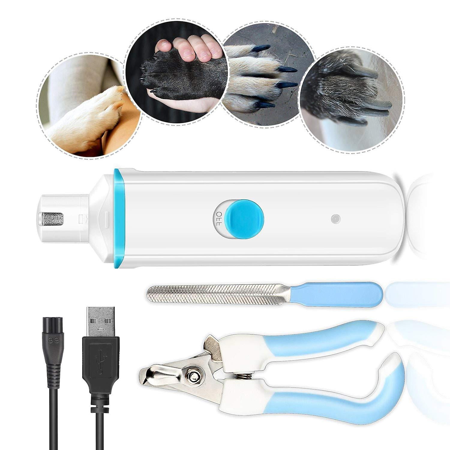 Electronic Dog Nail Grinder Quiet Portable Rechargeable Dog Nail