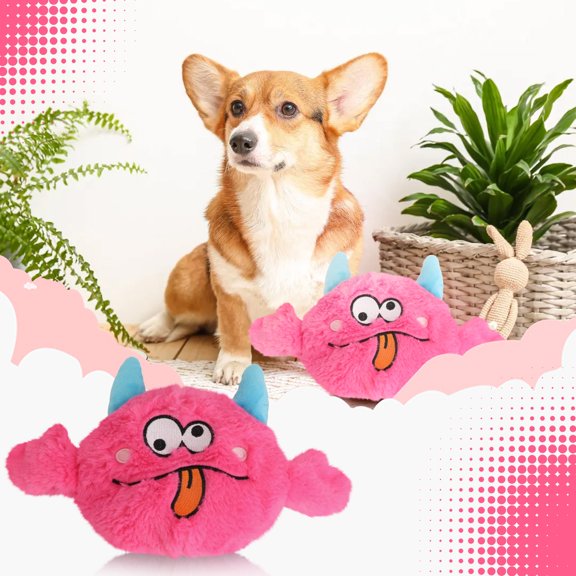 Electronic Dog Toys Automatic Moving BallInteractive Battery Operated Electric Toys for Small Medium DogsRolling Chase Ball with Plush Cover and Squeaker for Boredom ReliefRed
