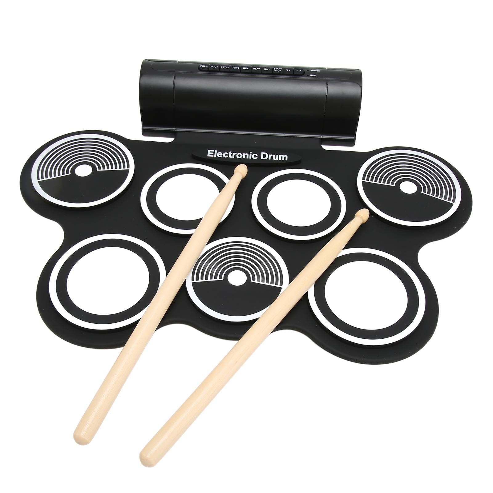 Electronic Drum Set, 7 Pads Electric Drum Pad Roll Up Quiet Drum Pad