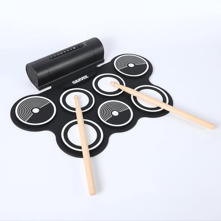 Electronic Drum Set with 9 Pads, Portable Roll-Up Drum Kit with Built-in Speaker, Headphone Jack, Pedals & Sticks, Recording Function, Best Holiday Gift For Music Lover
