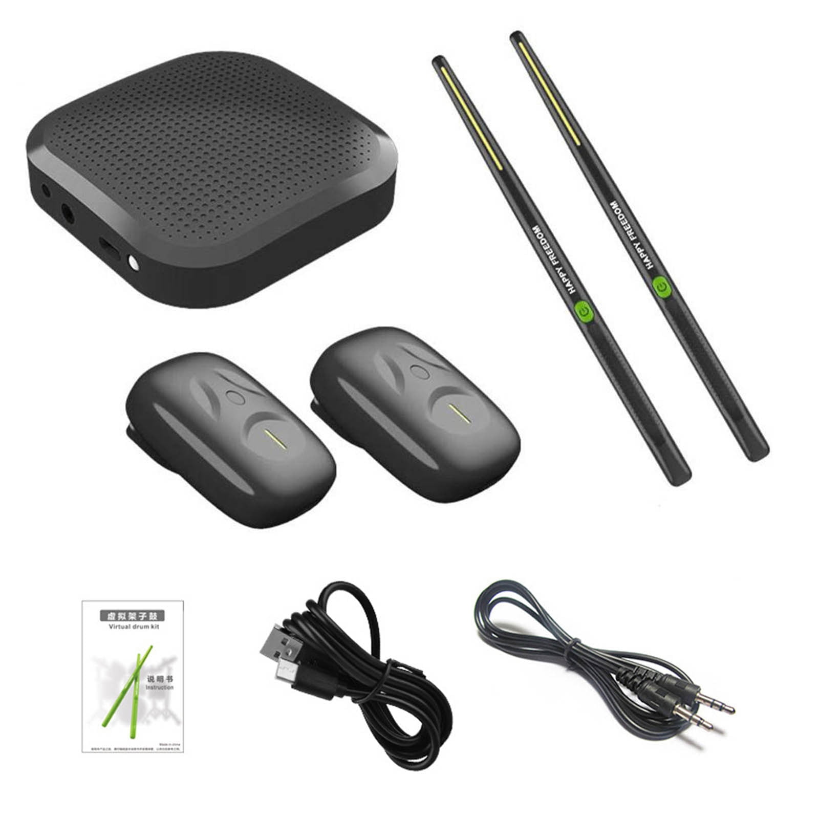 Electronic Drum Set for Adults and - Portable Virtual Drums with Bluetooth, Pedals, Drumsticks, 8 Sound Effects - Silent Practice Drum Kit for Home, Travel, and Beginners