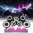 thumbnail image 1 of Electronic Drum Set, Folding Hand Roll Electronic Drum, Roll Up Drum Practice Pad Kit, Drum Pedals Drum Sticks, Gifts for Relatives and Friend(Black), 1 of 6