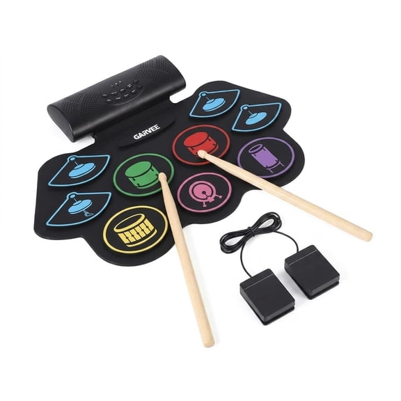 Electronic Drum Set Portable Bluetooth 9-Pad Practice Kit Built-in Speakers