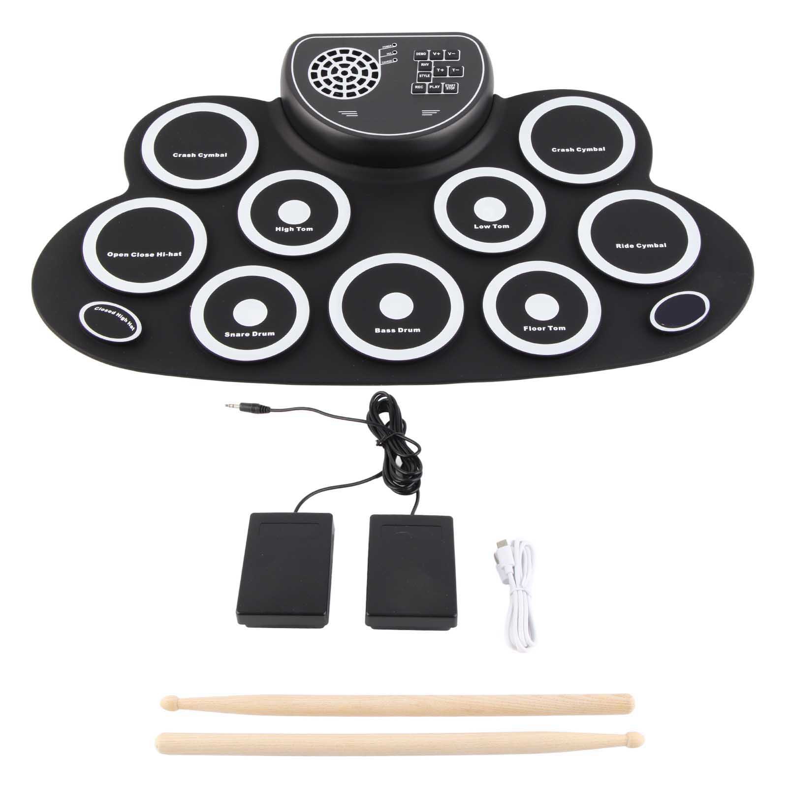 Batterie électronique SOLO SD-50 Roll-up - Pad Pratique 9 Pads Rechargeable Avec Pédales