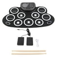 Electronic Drum Set USB Rechargeable Dual Speaker Kids Roll Up Drum