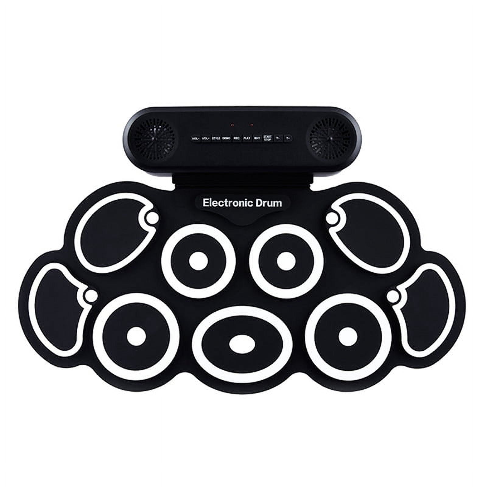 Electronic Drum Set USB Roll-Up Silicon Drums Pad Digital Foldable Electric Portable Hand Practice with Pedal