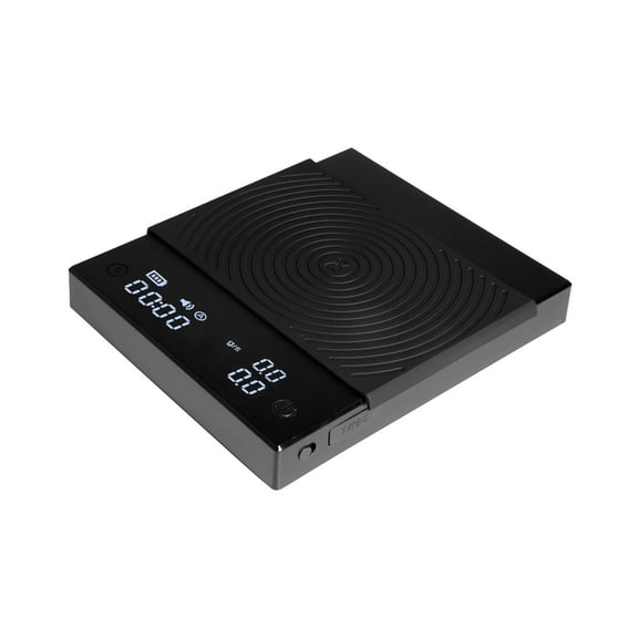 Electronic Espresso Scale with Timer and Water Flow Rate Measurement, 2000 Gram Capacity, Ounce/Kilogram Unit Switching