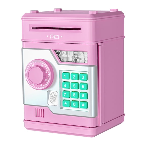Electronic Fingerprint Password Money Bank ATM Box with Auto Bill Roller Music Function Large Capacity Coin Bank for 3-8 Years