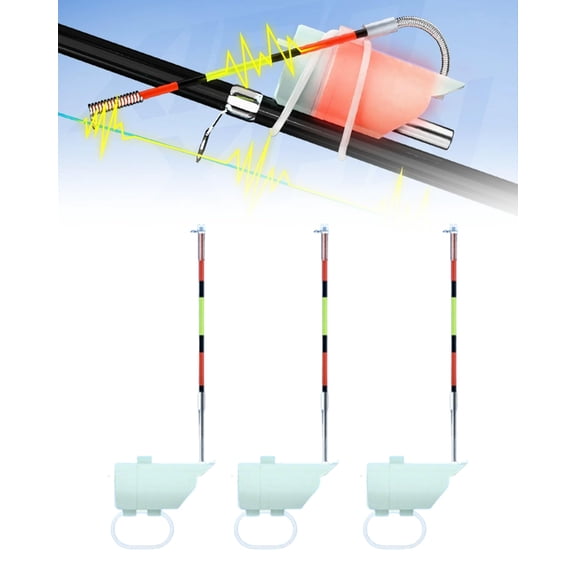 Electronic Fish Bite Alarm with LED Light and Buzzer, Ultra-Sensitive Fishing Float Indicator, Portable Sound Alert for Night Fishing, 3.66 inch