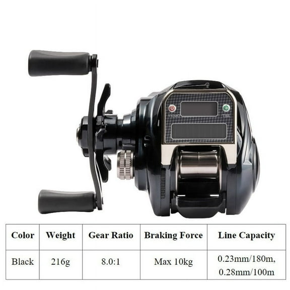 Electronic Fishing Baitcasting Reel With Accurate Counting Line Digital Display 8.0:1 Rechargeable Fishing Reel Fish Tackle