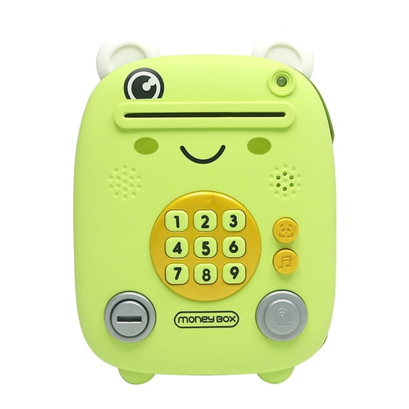 Electronic Frog Piggy Bank For Kids With Fingerprint And Face Unlock Music Large Coin Money Saving Box