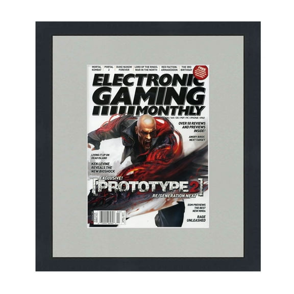 Electronic Gaming Monthly EGM Magazine Frame - Acrylic, Backing, and Grey Mat - Display Any