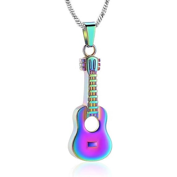 Electronic Guitar Cremation Jewelry Urn Pendant for Ashes Music Instrument Memorial Ashes Necklace Keepsake Jewelry