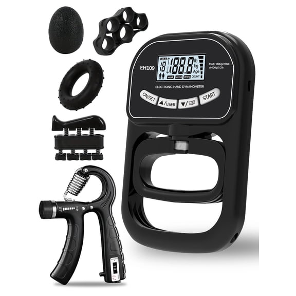 Electronic Hand Dynamometer Grip Strengthener with Adjustable Resistance