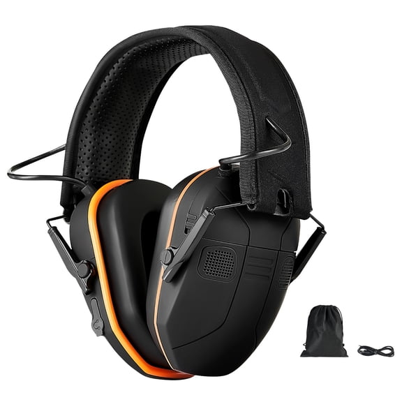 Electronic Hearing Protection Earmuffs with Bluetooth 5.3 and Sound Amplification NRR 23dB Noise Cancelling Headphones for Shooting Work and Outdoor Use