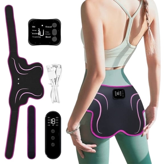 Electronic Hip & Waist Conditioning Pad - Smart Controller Microcurrent Muscle Toning Belt, Wearable Daily Fitness Tool (Pink)