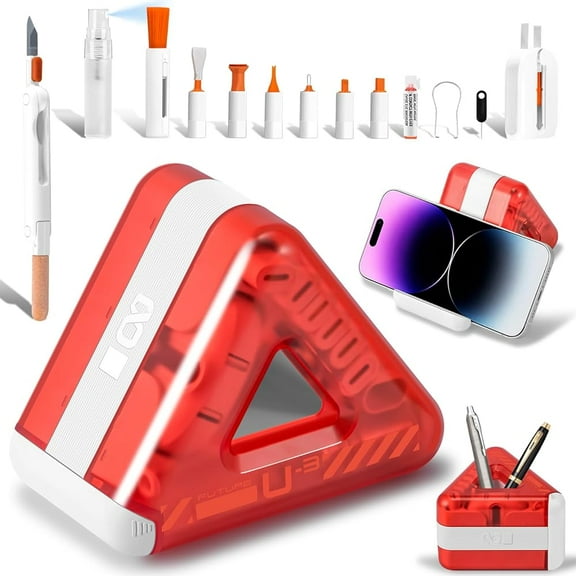 Electronic Keyboard Cleaner for MacBook Pro iPhone, Computer Laptop Tablet PC Car Flat Screen Cleaning Spray Brush Pen for Smart TV Phone Camera Lens, Cool Office Desk Gadgets Gifts, Red