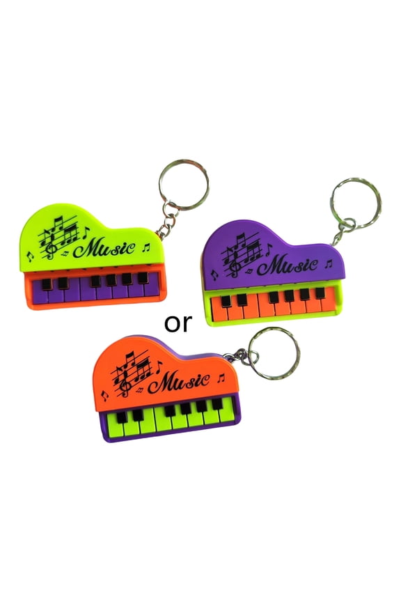 Electronic Keyboard Keychain Interactive Sound Toy Musical Instrument Piano Keyring For Classroom Travel Accessories