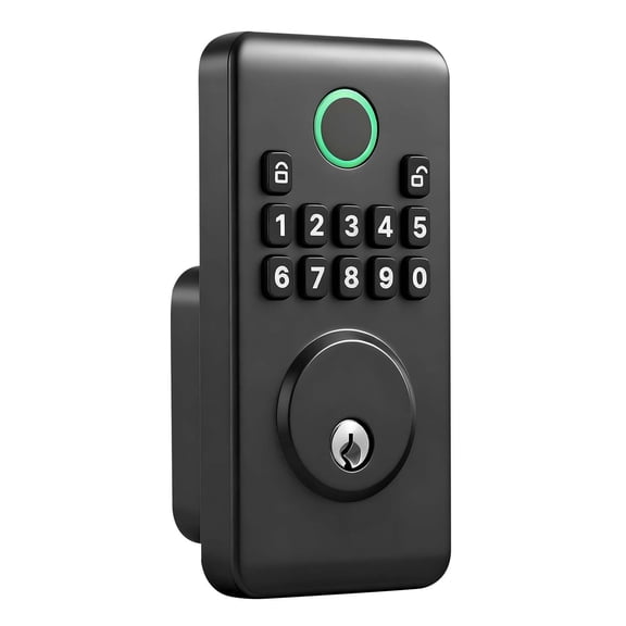 Electronic Keyless Entry Door Lock with Backlit Keypad, Auto Lock, Anti-Peeking Password, Matte Black