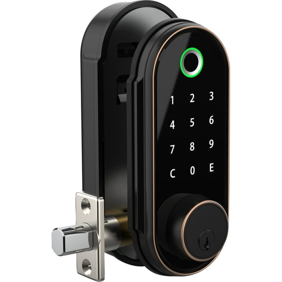 Electronic Keypad Deadbolt Lock Keyless Entry Door Lock with Fingerprint Touchscreen