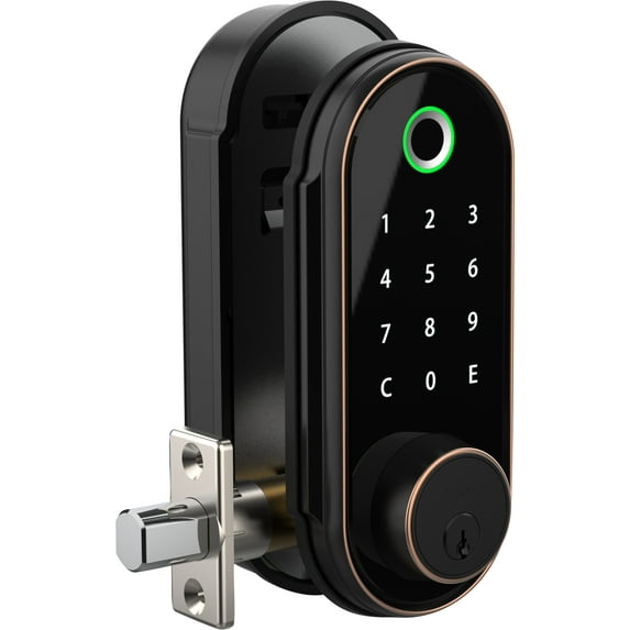 Electronic Keypad Deadbolt Lock Keyless Entry Door Lock with Fingerprint Touchscreen