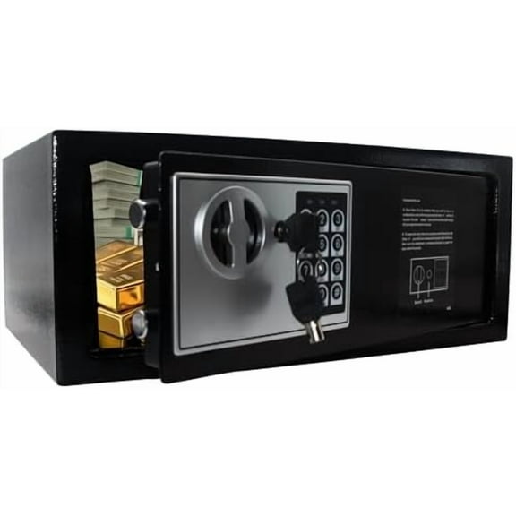 Electronic Keypad And Key Security Safe Lock Box Steel Digital Deposit for Home Office Hotel Business Cash Jewelry Storage (BLACK, 0.6 CF)$$Tools & Hardware Other