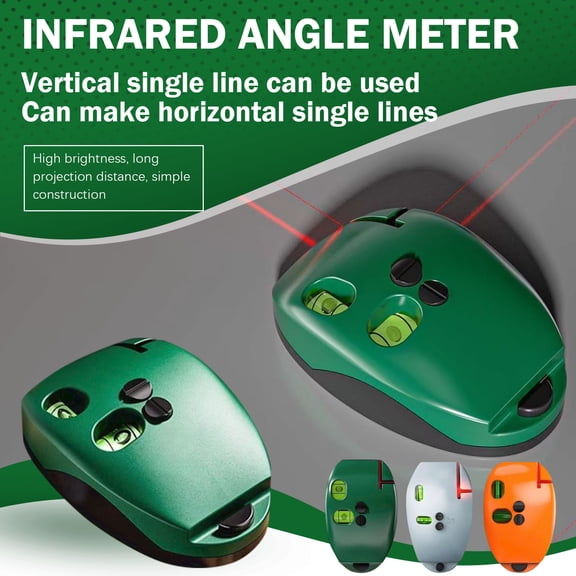 Electronic Laser Right-Angle Levels, 90-degree Ground Line Gauges with Bright Green Laser, Compact Portable Measuring tools for Construction Projects, Home Renovations, and Layout