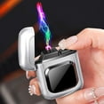 thumbnail image 1 of Electronic Lighter, USB Fast Charging, LED Power Display, Windproof, Cool Flashing Light, Alloy Body, Transparent Chip Structure, Reusable Lighter, 1 of 6