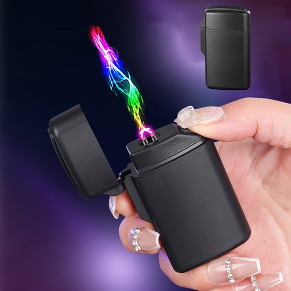 Electronic Lighter, USB Rechargeable Windproof Plasma Lighter, Portable Type C Charging Camping Hiking Pocket Lighter Emergency Tool, Black