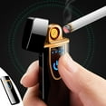 thumbnail image 1 of Electronic Lighter, Windproof USB Rechargeable Slim Coil Lighter with Smart Fingerprint Sensor Dual Side Ignition,Battery Indicator Lighter for Flameless Boyfriends Gifts , Stoves, Barbecues, Camping, 1 of 7
