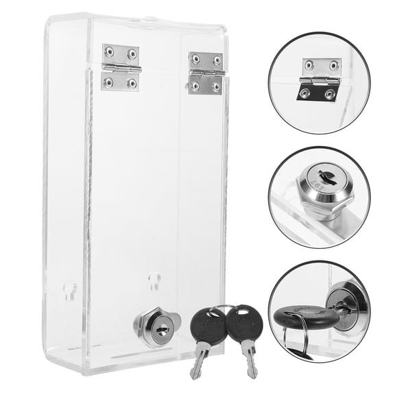 ETEREAUTY Phone Storage Locker Transparent Phone Boxes Acrylic 1Pcs Emergency Call Access