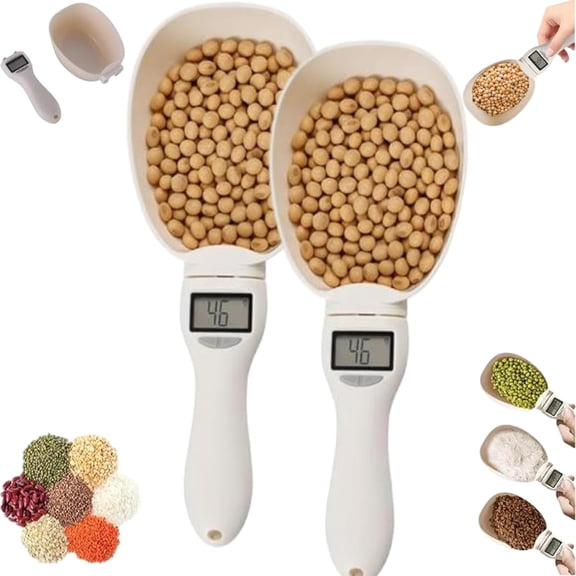 Electronic Measuring Cup, Adjustable Kitchen Scale Spoon with Multi-Unit Conversion for Precise Cooking, Baking and Pet Food Portioning