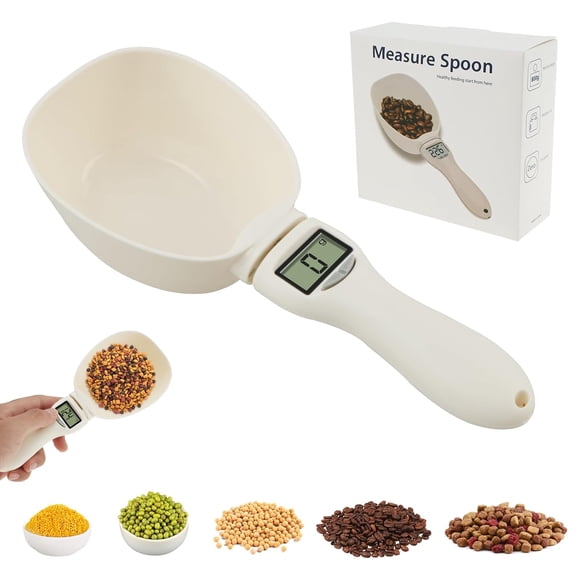 Electronic Measuring Cup, Digital Spoon Scale 800g/1g High Precision, LED Display Weighing Tool for Pet Food & Water, Support g/oz/ml/Cup