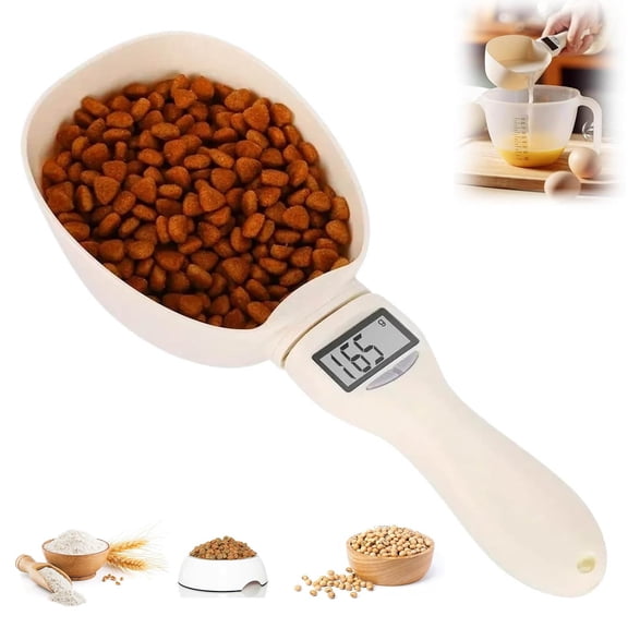 Electronic Measuring Cup, Kitchen Weighing Gadget with LED Display and Detachable Handle for Measuring Dog & Cat Food, Cooking and Coffee