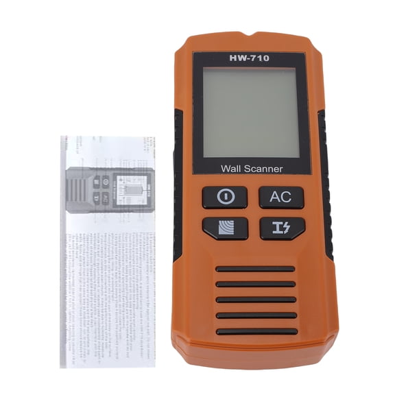 Electronic Measuring Instrument Wall Scanner Stud Finder 5 in 1 Multifunctional LCD Display Electronic Detector for Wood Metal Cable Detection Professional Home Renovation Yellow