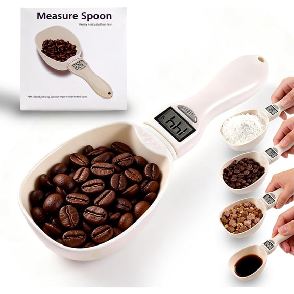 Electronic Measuring Spoon, 800g/0.1g High Precision Kitchen Food Scale with LED Display, Smart Digital Measuring Spoon for Baking & Pet Food