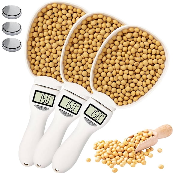 Electronic Measuring Spoon, 800g Digital Measuring Spoon with Conversion Scale, High Precision with LCD Screen, Smart Adjustable Measure Cup for Kitchens Cooks Bakers Pet Feeding&nbsp;(3pc)