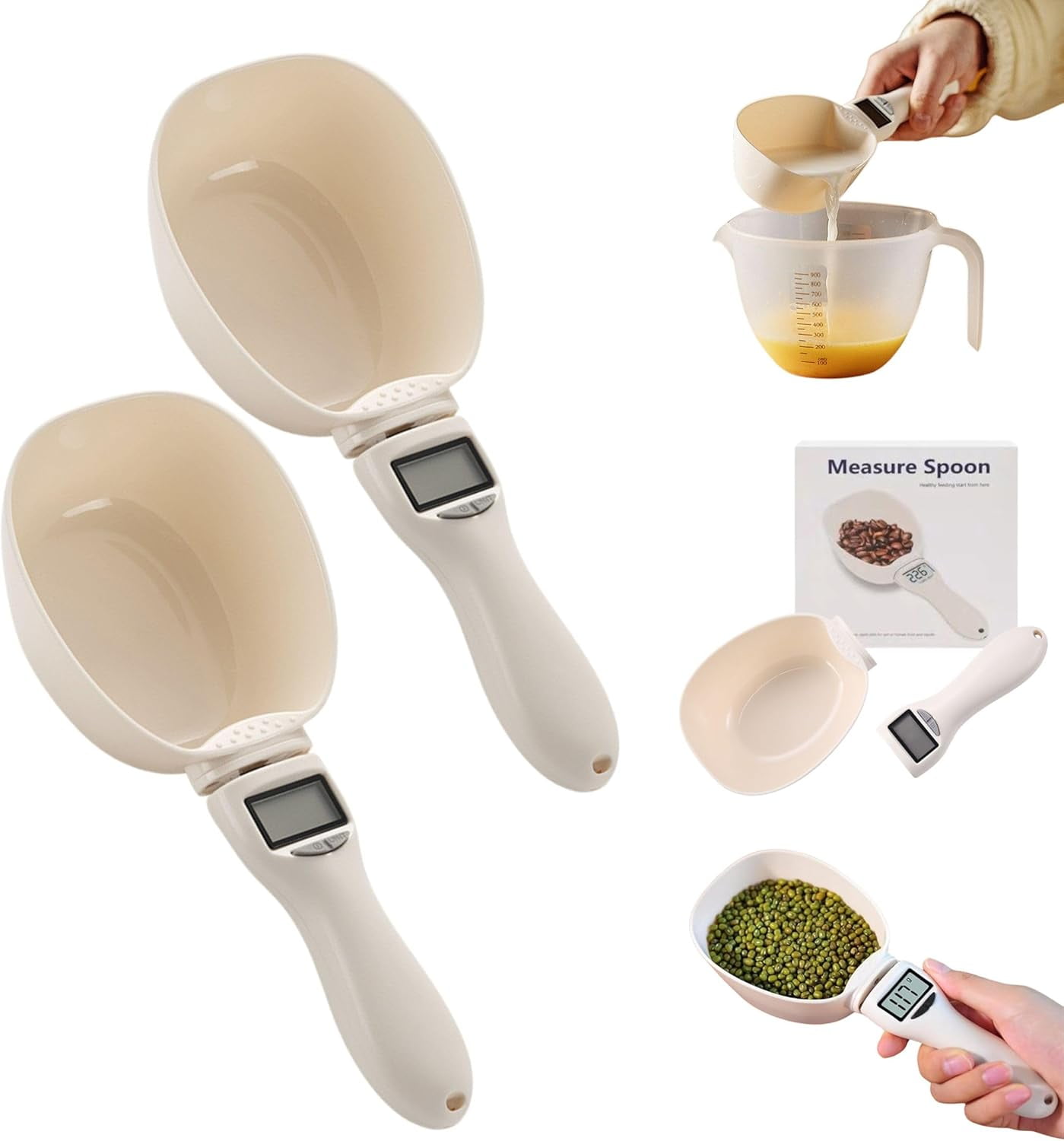 Electronic Measuring Spoon with Conversion,High Precision Digital Measuring Spoon with LCD Screen,800g / 0.1g, Electronic Food Measuring Scoop Scale for Food,Coffee, Spices,Bake,Dog Cat Food
