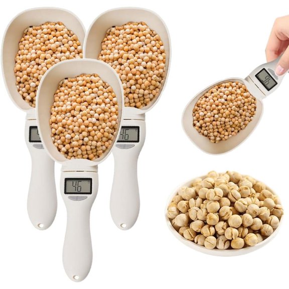 Electronic Measuring Spoon, Digital Food Measuring Scoop Scale with LCD Display, High Precision Gram/Ounce Measurement for Cooking Coffee, Kitchen  Pet Food